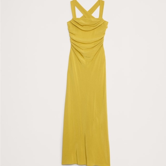 Matte Silk Cowl-Neck Backless Dress- Banana Republic